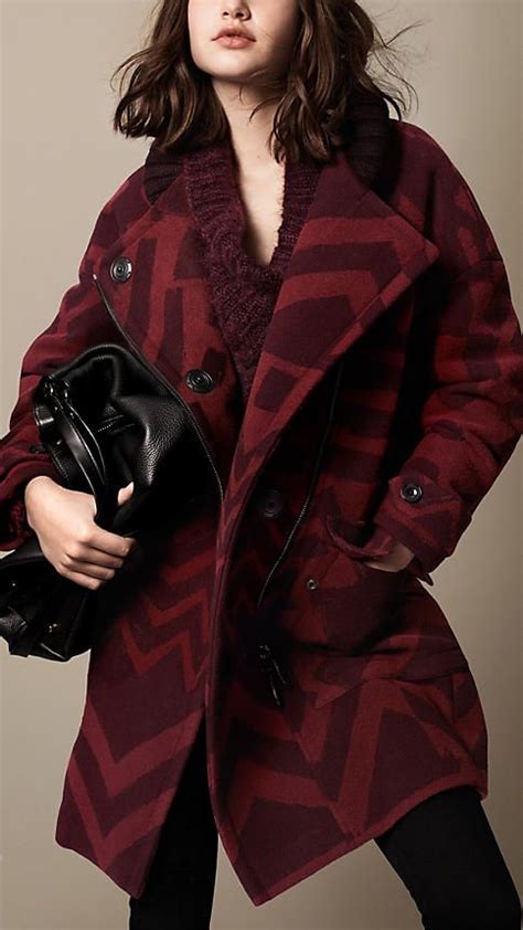 burberry graphic jacquard cocoon coat|burberry cashmere cape coat.